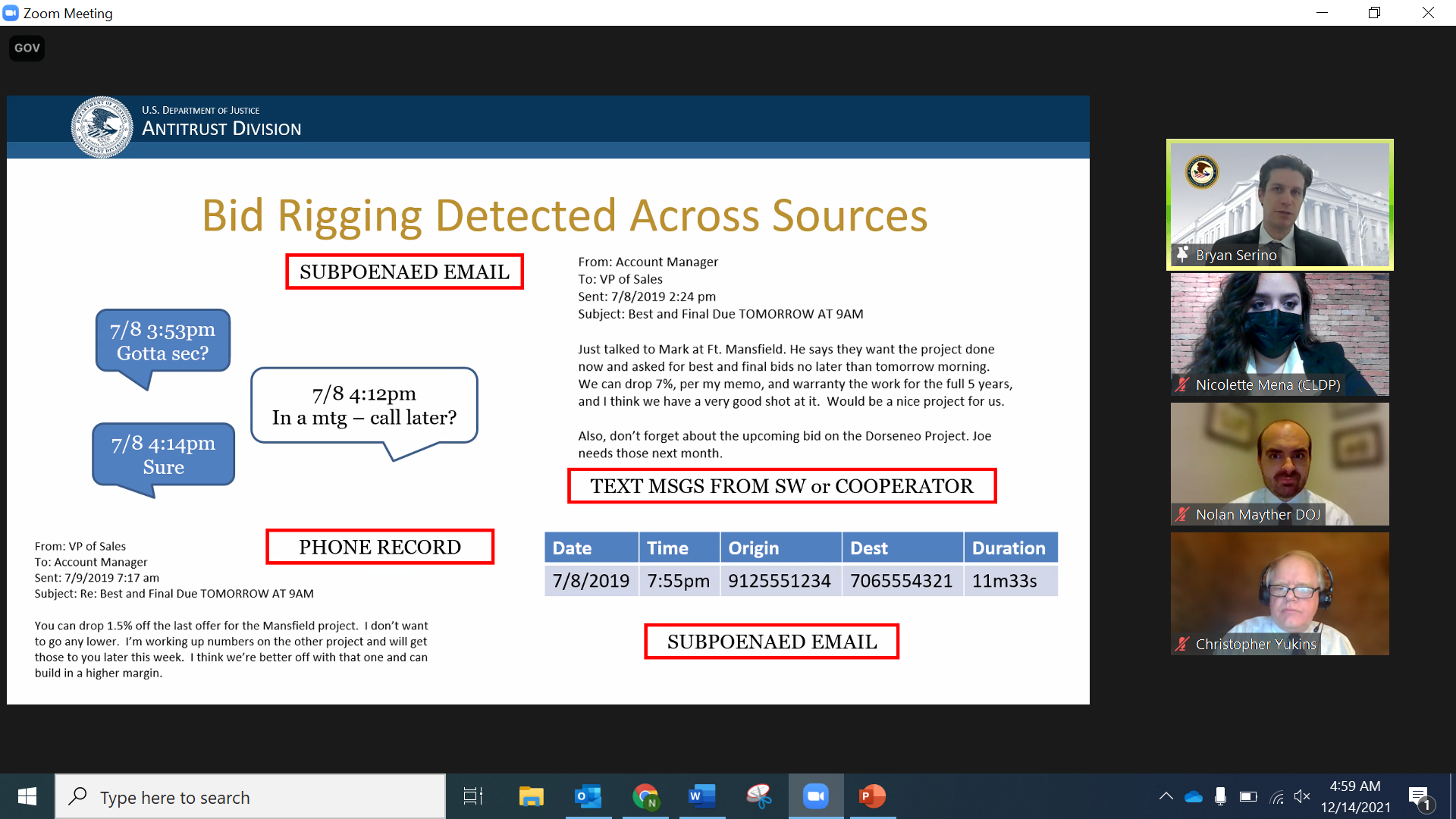 Bid Rigging Workshop Zoom Photo