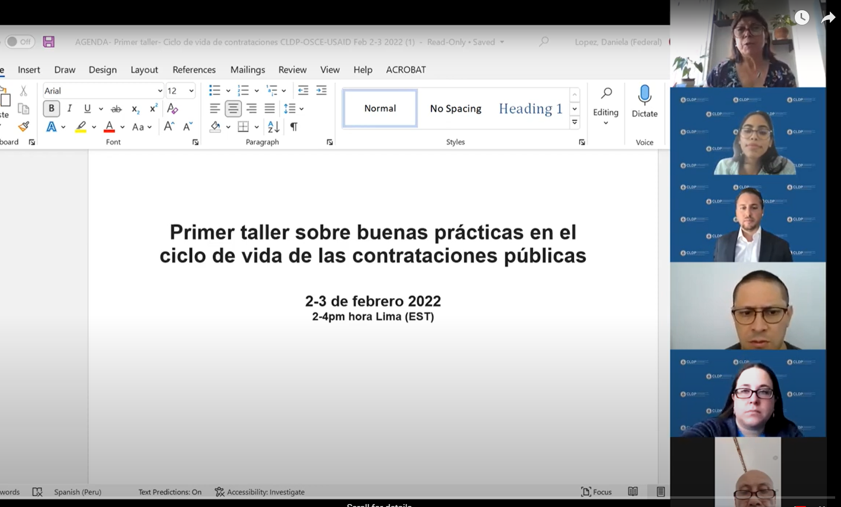 OSCE Peru Workshop Feb 2-3 2022