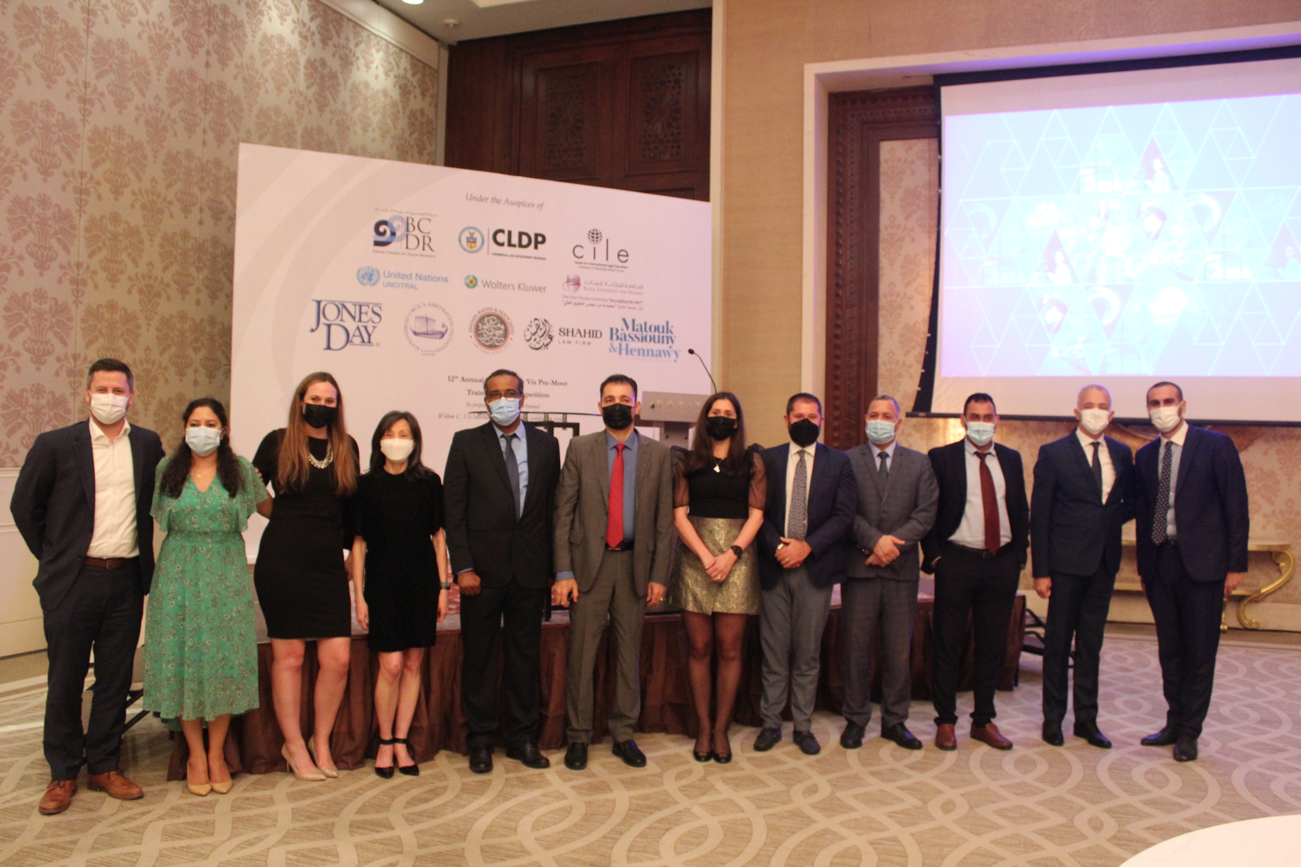 CLDP, experts, and partners at the 12th Middle East Pre-Moot Closing Ceremony