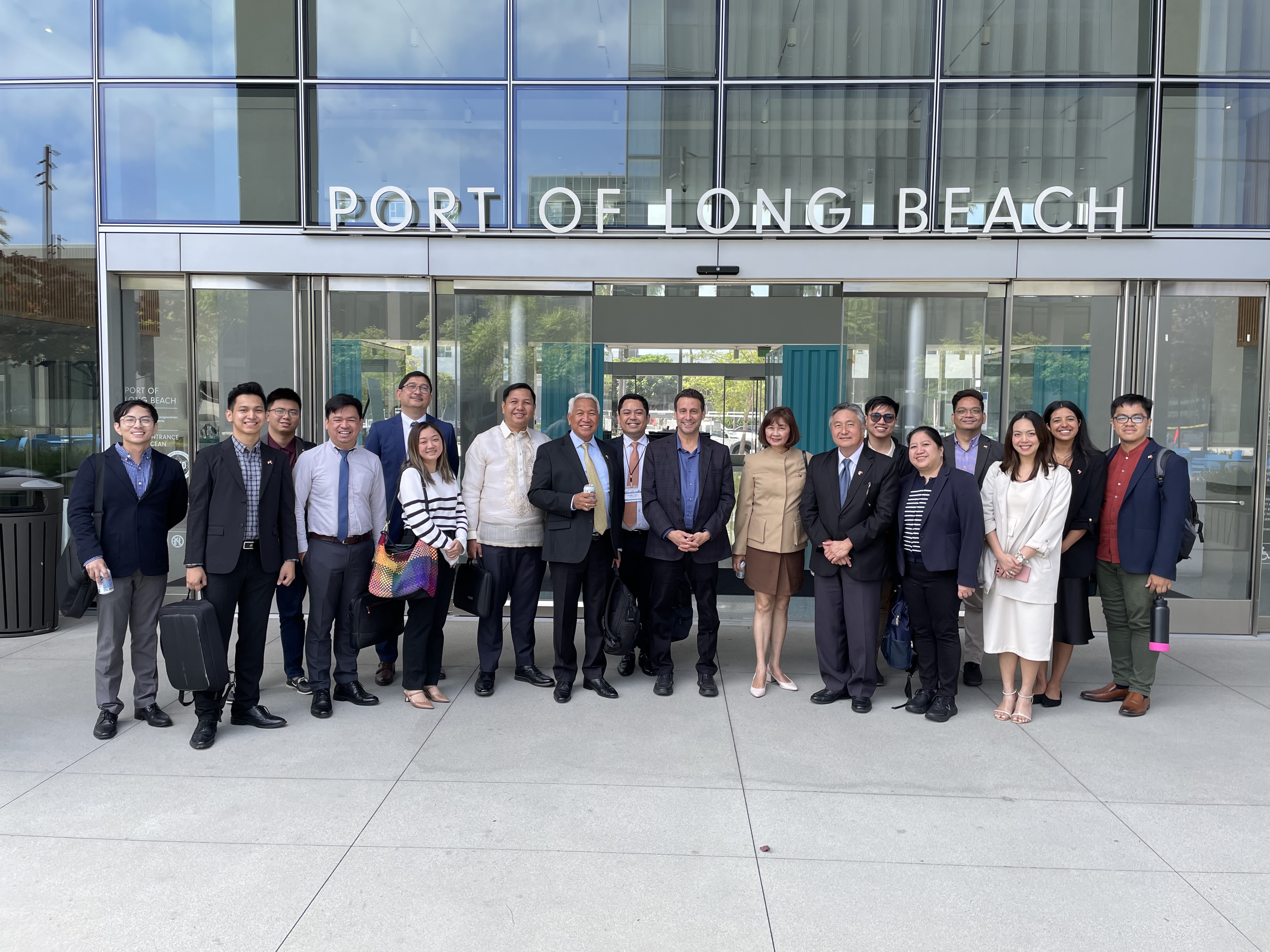 In front of Port of long beach