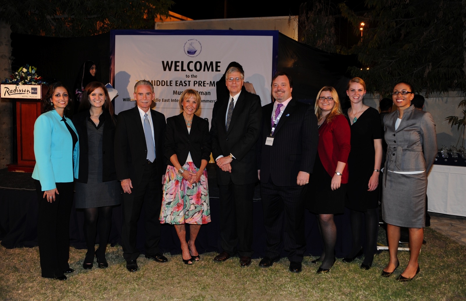 Ambassador Richard Schmierer and his wife at the Awards Ceremony with CLDP's Katerina Ossenova, CILE's Prof. Ron Brand and student coaches, BCDR CEO James MacPherson and Econ Officer Emily Schaffer.