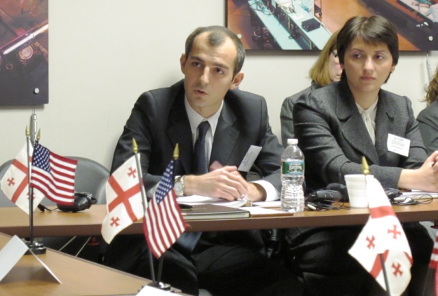 Georgian delegates discuss their GSP-eligible products.