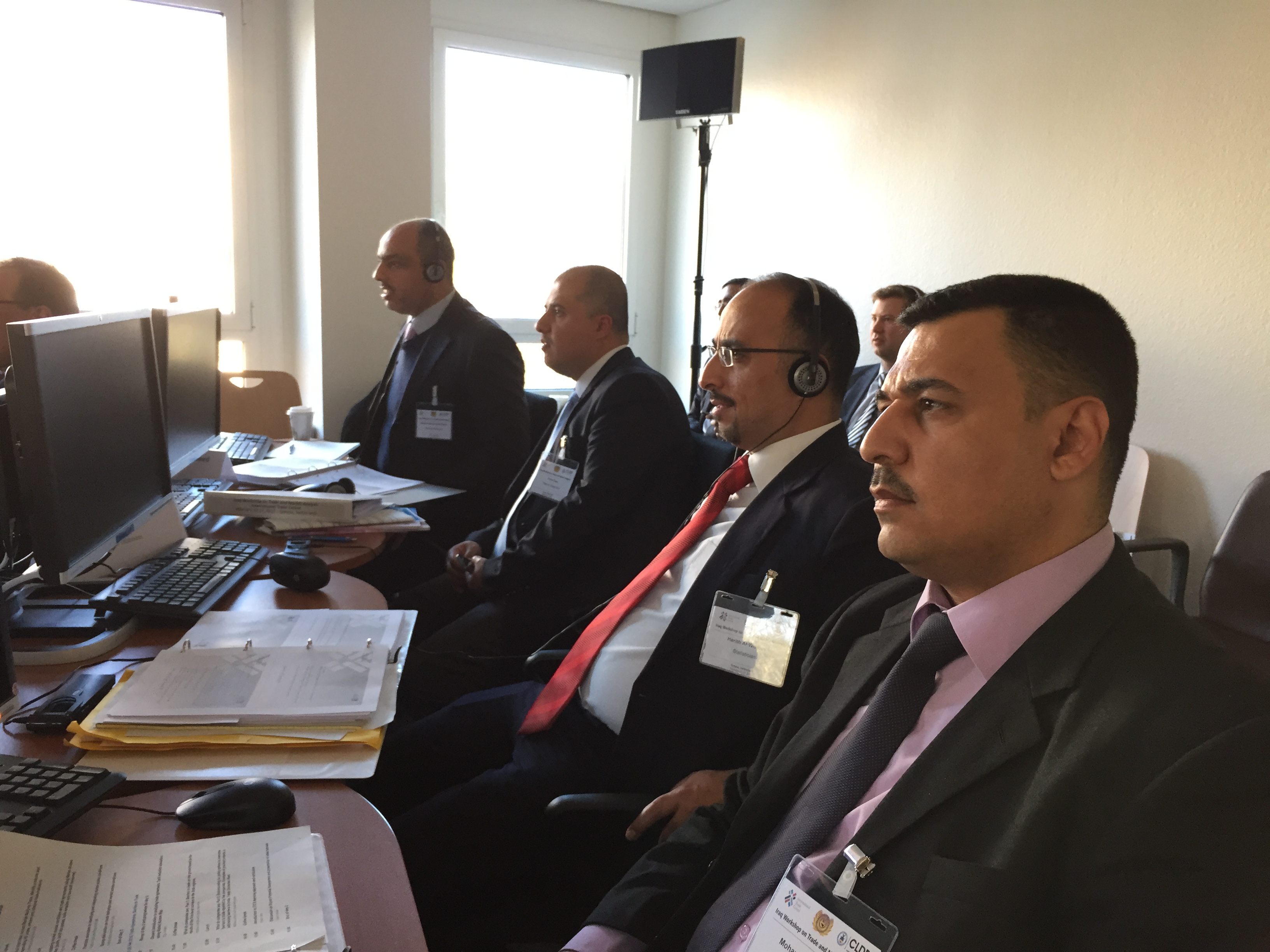 Officials from the Iraq Ministry of Trade participate in interactive trade policy analysis exercises