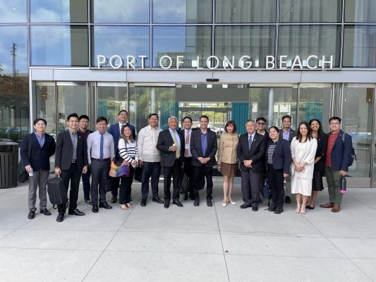 In front of Port of long beach