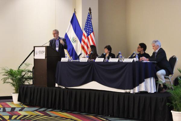 AUSTR Bill Jackson presents on the use of textiles provisions of CAFTA-DR and their impact on global commerce.